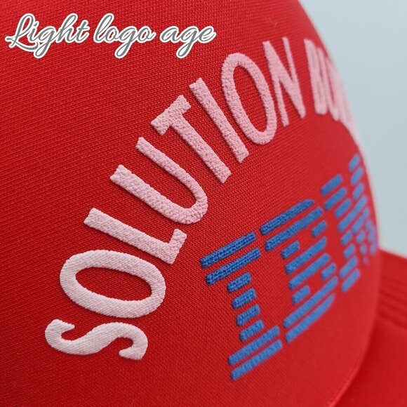 IBM Vintage Snapback Trucker Hat Solution Builder Corded Mesh Foam Cap Unworn - Picture 6 of 13
